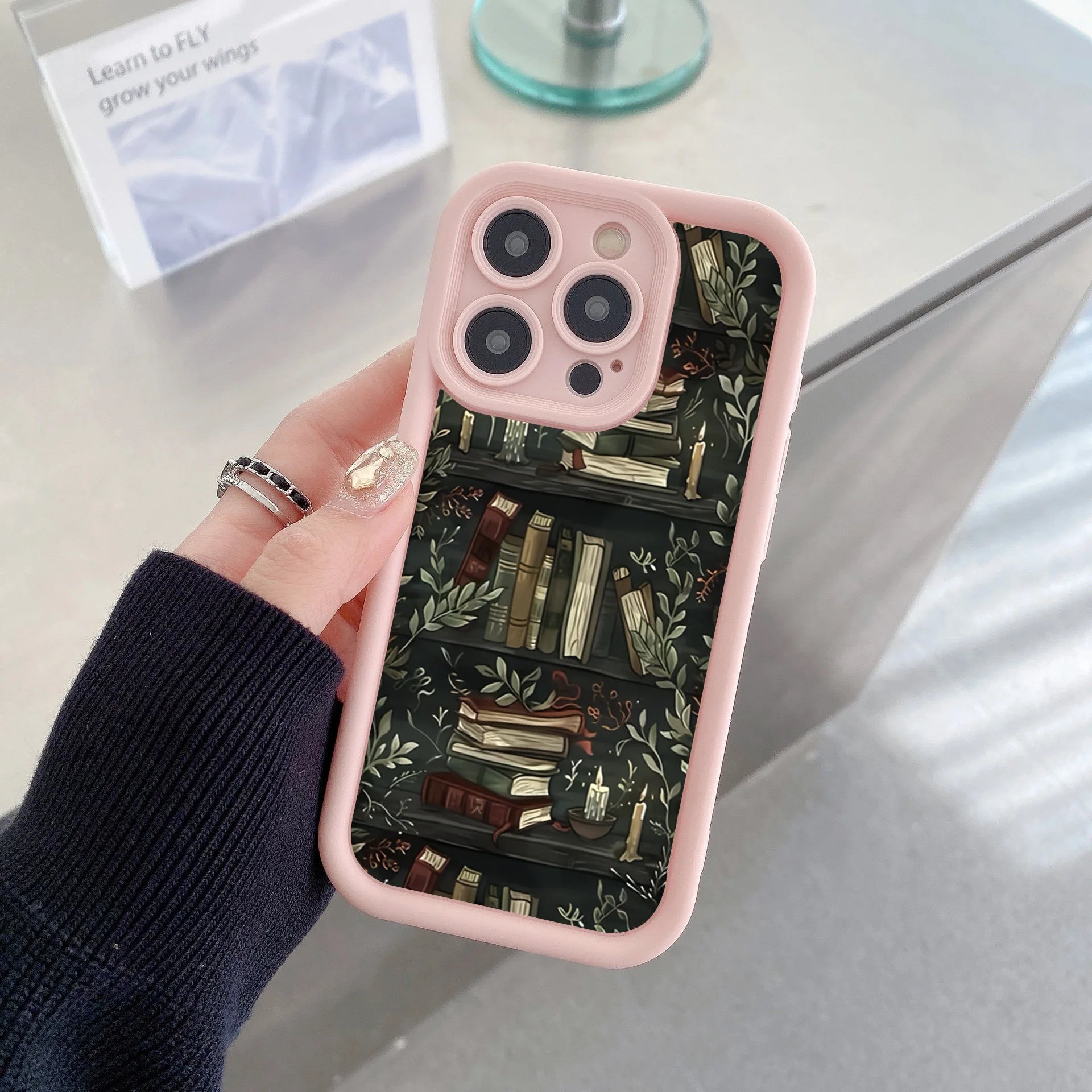 Book Shelf Creative Pattern Phone Case For iPhone 17 11 12 13 14 15 16 Pro Max 16E XS X XR 7 8 Plus 17 Air Shockproof Soft Cover