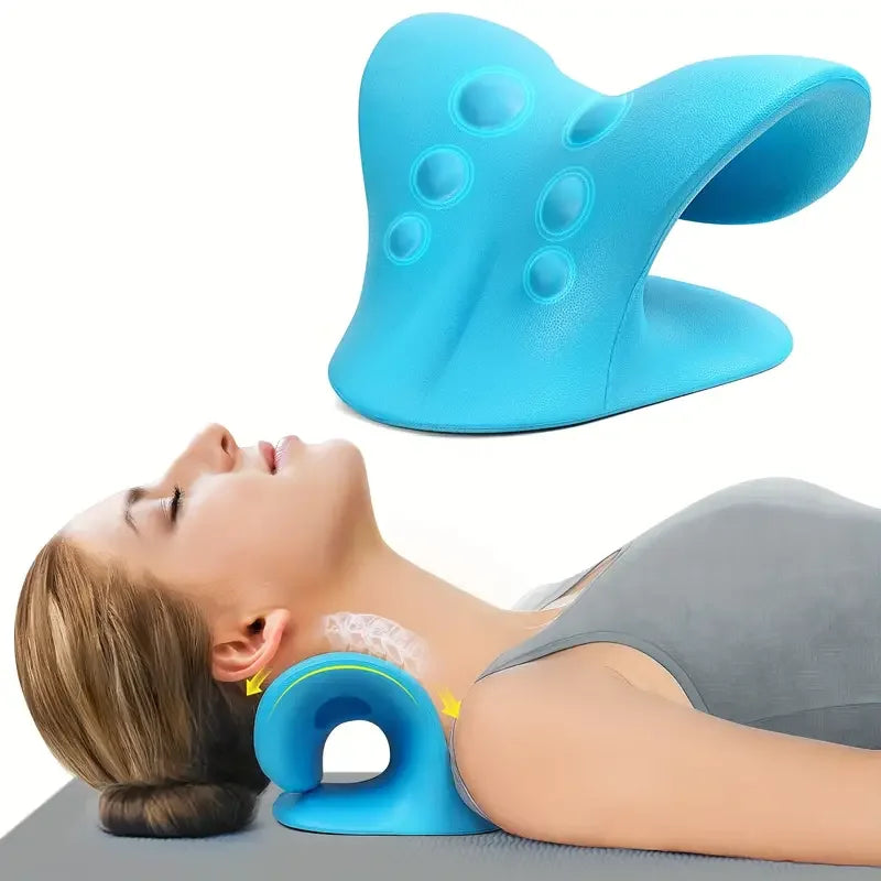 Neck Shoulder Stretcher Relaxer Cervical Spine Stretch Muscle Relaxation Traction Device Massage Pillow Correction Chiropractic