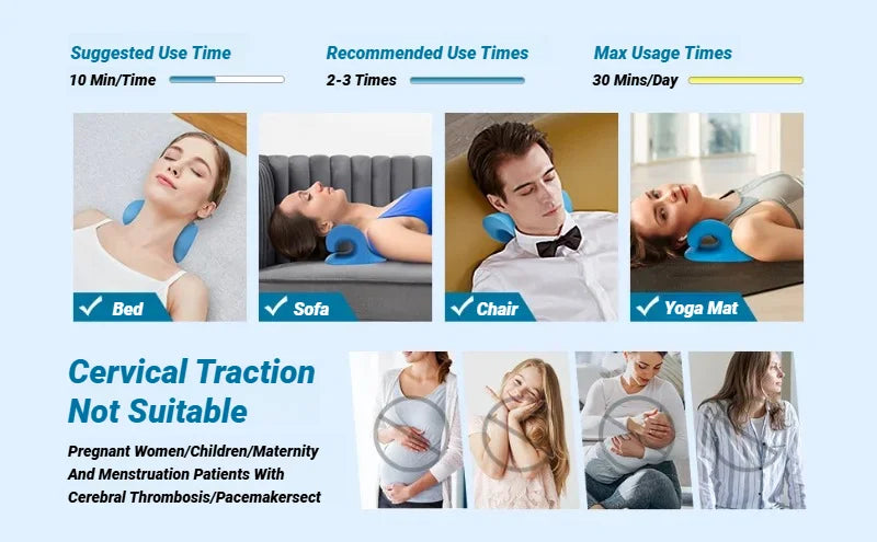 Neck Shoulder Stretcher Relaxer Cervical Spine Stretch Muscle Relaxation Traction Device Massage Pillow Correction Chiropractic