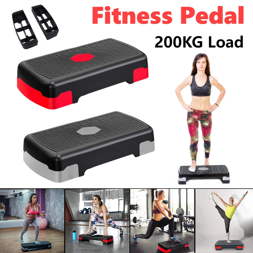 Fitness Pedal Stepper Cardio Pedal Exerciser Non-slip Stable 200KG Load-bearing Home Gym Exercise Portable Fitness Equipment